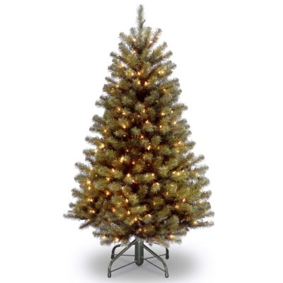 National Tree Company - 4 .5' North Valley Spruce Hinged Tree with 200 Clear Lights
