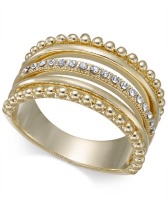 I.N.C. International Concepts - Gold-Tone Crystal Stack Ring