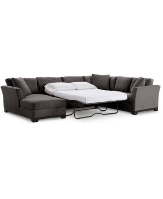 Elliot II 138" Fabric 3-Piece Chaise Sleeper Sectional, Created for Macy's image