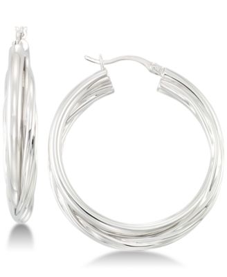 Simone I. Smith - Double Twisted Hoop Earrings in Sterling Silver