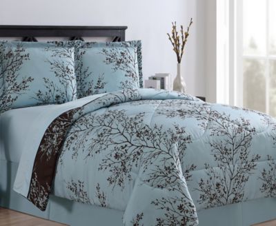 VCNY Home - Blue & Chocolate Leaf Comforter Set Collection