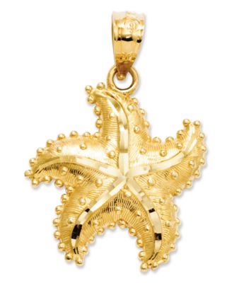 Macy's - 14k Gold Charm, Satin Starfish Charm