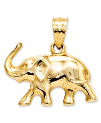 Macy's - 14k Gold Charm, 3D Elephant Charm