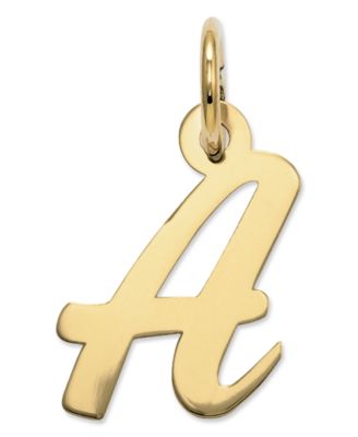 Macy's - 14k Gold Charm, Small Script Initial A Charm