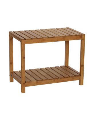 Gallerie Décor - Bamboo Natural Spa Bench, Quick Ship