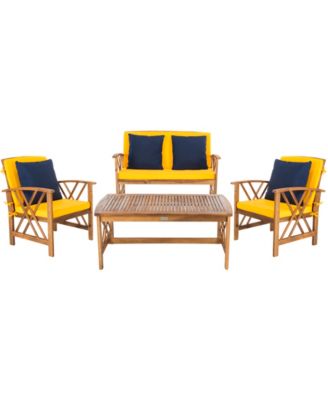 Safavieh - Fontana 4Pc Outdoor Seating Set, Quick Ship