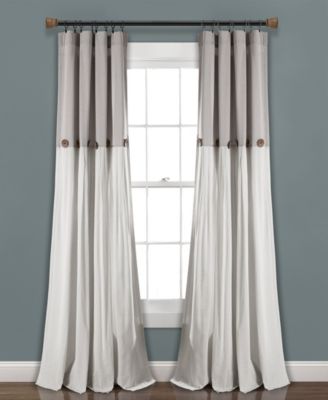 Lush Décor - Linen Button 84"x40" Single Window Panel