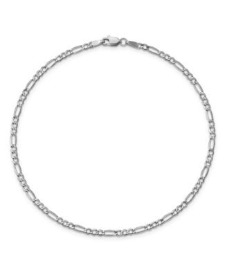 Macy's - Figaro Chain Anklet in 14k White Gold