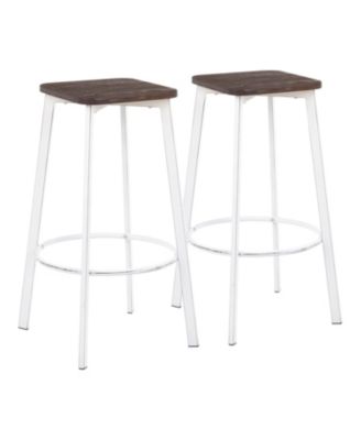 Lumisource - Clara Square Bar Stool, Quick Ship (Set of 2)