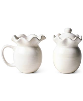 by Laura Johnson Signature White Ruffle Cream & Sugar Set image