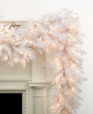 Kurt Adler - Christmas Decorations, 9' Pre-Lit Crystal White Garland