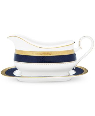 Odessa Cobalt Gold Gravy With Tray (2 Pcs), 21.50 oz. image