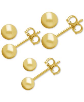 Essentials - 3-Pc. Set Ball Stud Earrings