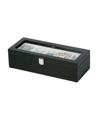 Mele & Co - Tate Glass Top Wooden Watch Box in Java Finish