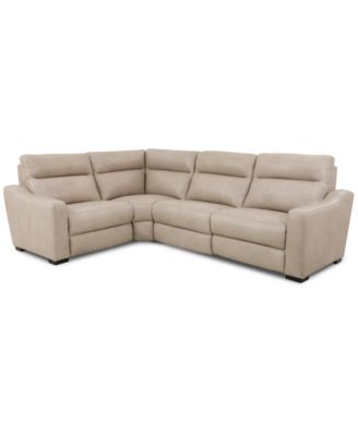 Furniture - Gabrine 4-Pc. Leather Sectional with 2 Power Headrests