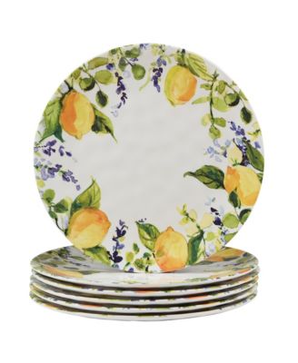 Certified International - Certified Lemon Zest 6pc Melamine Dinner Plate