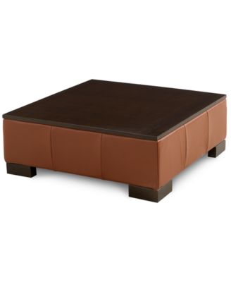 CLOSEOUT! Darrium 36" Leather Ottoman, Created for Macy's image