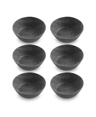 7.5" Faux Real Wood 6-Piece Low Bowl Set, 42 oz image