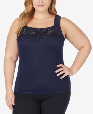 Cuddl Duds - Plus Size SofTech Stretch Lace Detail Cami