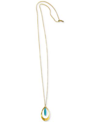 MINU Jewels - 10k Gold-Plated Turquoise Teardrop 32" Pendant Necklace