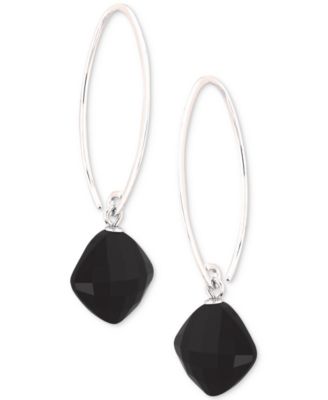 Macy's - Onyx Threader Drop Earrings in Sterling Silver