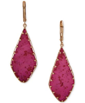 lonna & lilly - Gold-Tone Framed Flat Stone Drop Earrings