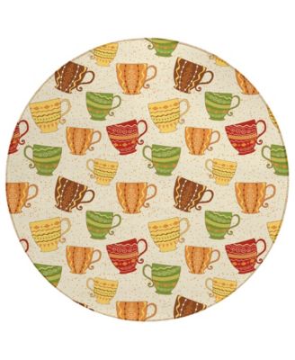 Kendall Kitchen Washable KE15 8' x 8' Round Area Rug image