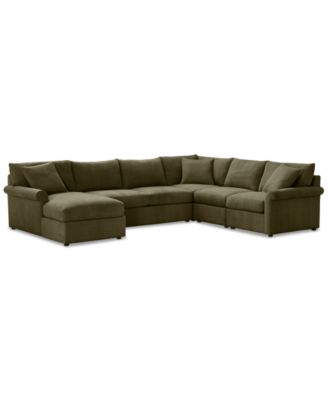CLOSEOUT! Wrenley 138" 5-Pc. Fabric Modular Chaise Sectional Sofa, Created for Macy's image