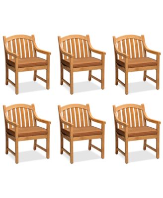 Set of 6 Bristol Teak Outdoor Dining Chairs, Created for Macy's  image
