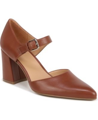 Naturalizer - Women's Pixie Mary Jane Pointed Toe Block Heel Pumps