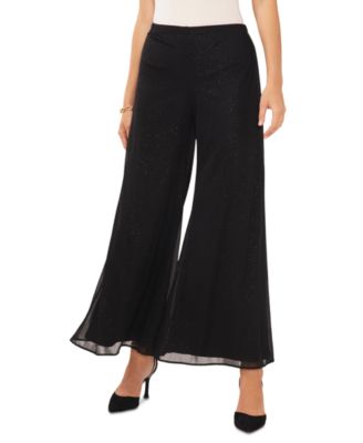 MSK - Women's Glitter Pull-On Wide-Leg Pants