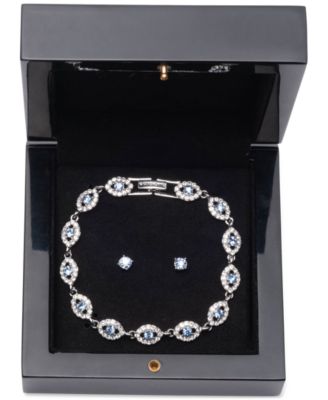 Givenchy - Silver-Tone 2-Pc. Set Stone & Crystal Link Bracelet & Crystal Stud Earrings