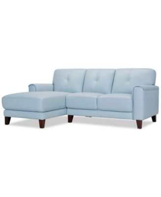 CLOSEOUT! Ashlinn 86" 2-Pc. Pastel Leather Sectional, Created for Macy's image