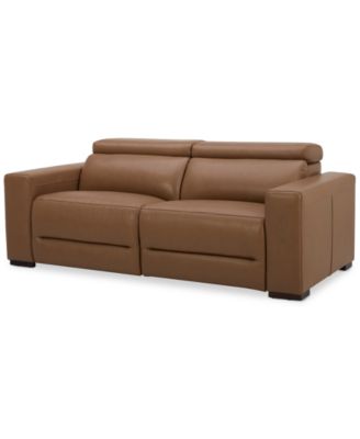 Nevio 82" 2-Pc. Leather Sectional with 2 Power Recliners and Headrests, Created For Macy's image