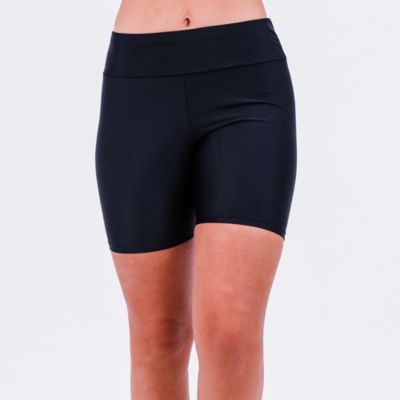 Women's Chlorine Resistant High Waisted Mid-Thigh Swim Shorts image