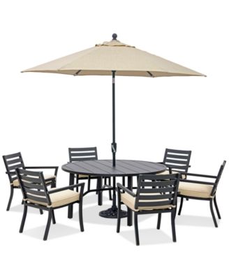 Astaire Outdoor 7-pc Dining Set (60" round table + 6 dining chairs), Created for Macy's image