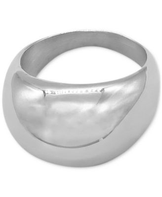 ADORNIA - Silver-Tone Water-Resistant Tall Dome Ring