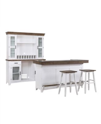 CLOSEOUT Peighton 5-Piece Bar Set (Back bar and hutch, bar and two stools) image