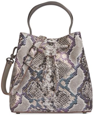 Donna Karan New York - Lawrence Small Python Print Leather Bucket Bag