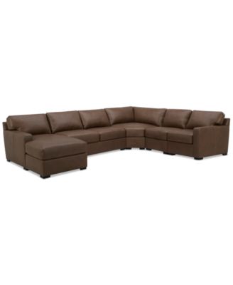 Furniture - Radley 5-Pc. Leather Wedge 113" x 148" Modular Chase Sectional