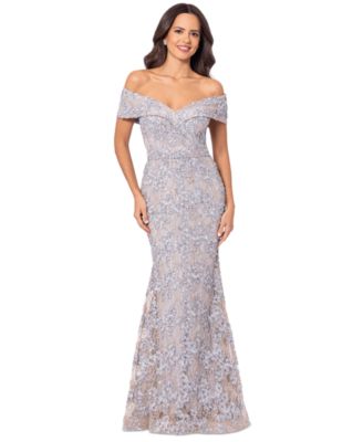 XSCAPE - Off-The-Shoulder Lace Gown