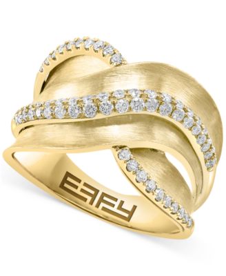 EFFY Collection - Diamond Crossover Statement Ring (1/2 ct. t.w.) in 14k Gold