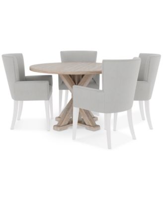 CLOSEOUT! Catriona 5pc Dining Set (Round Dining Table & 4 Upholstered Arm Chairs) image