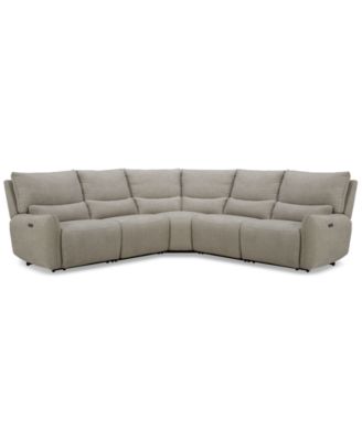Olper 5-Pc. Fabric Zero Wall Sectional Sofa with Two Power Motion Pieces, Created for Macy's	 image