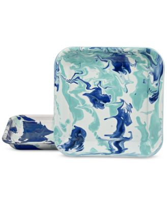Lagoon Enameled Steel Square Trays, Set of 2 image