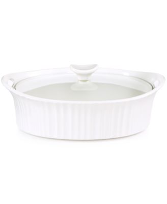 French White  2.5-Qt. Oval Casserole with Glass Cover image