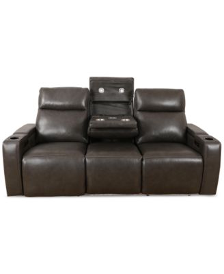 CLOSEOUT! Greymel 84" Zero Gravity Leather Sofa with Power Headrests, Created for Macy's image
