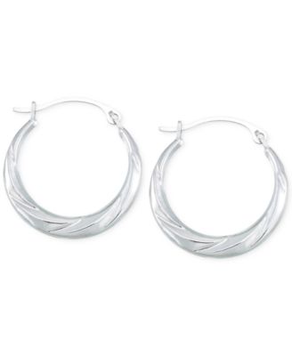 Macy's - Hoop Earrings in 10k White Gold