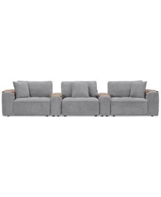 Furniture - Nycolle 5-Pc. Fabric Sectional Sofa with 2 Consoles