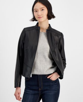 Michael Kors - Women's Zip-Front Leather Jacket